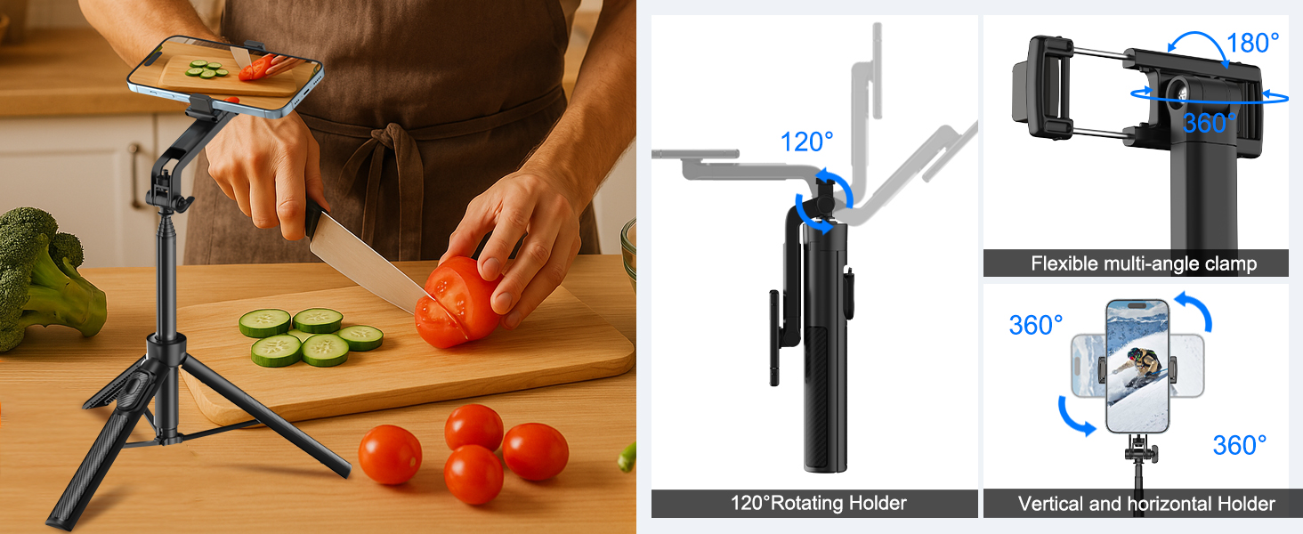360° adjustable phone clamp