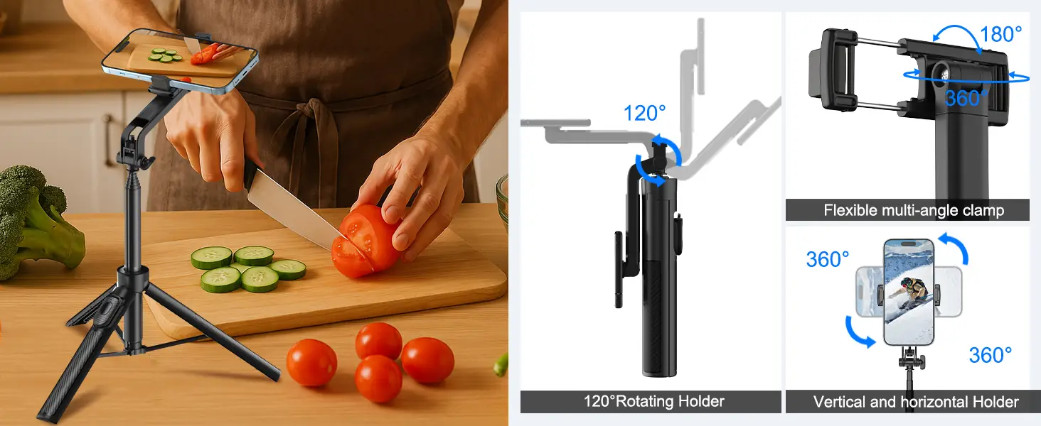 360° adjustable phone clamp