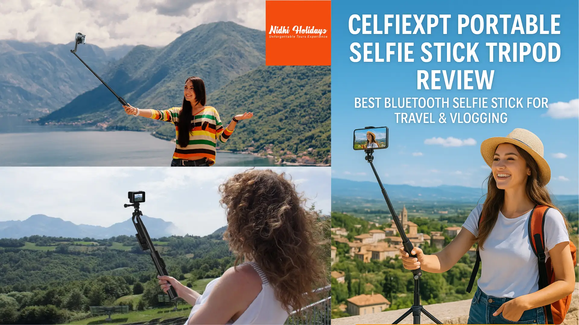 Blue Minimalist Travel Blog Banner Best Travel Companion: Celfiexpt Portable Selfie Stick Tripod Review
